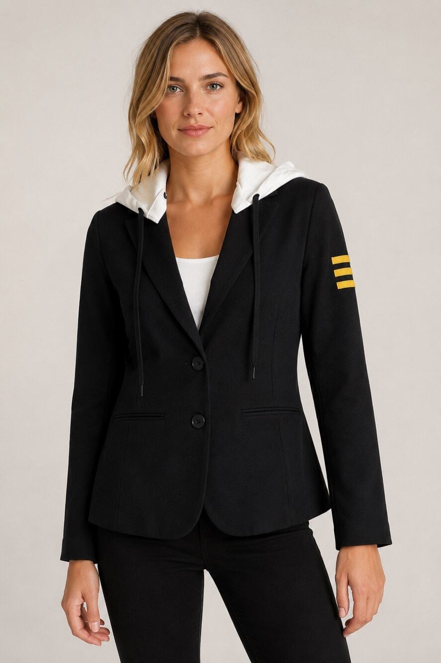 Miller Wendt Sloane Hooded Blazer Jacket Black – Size XS